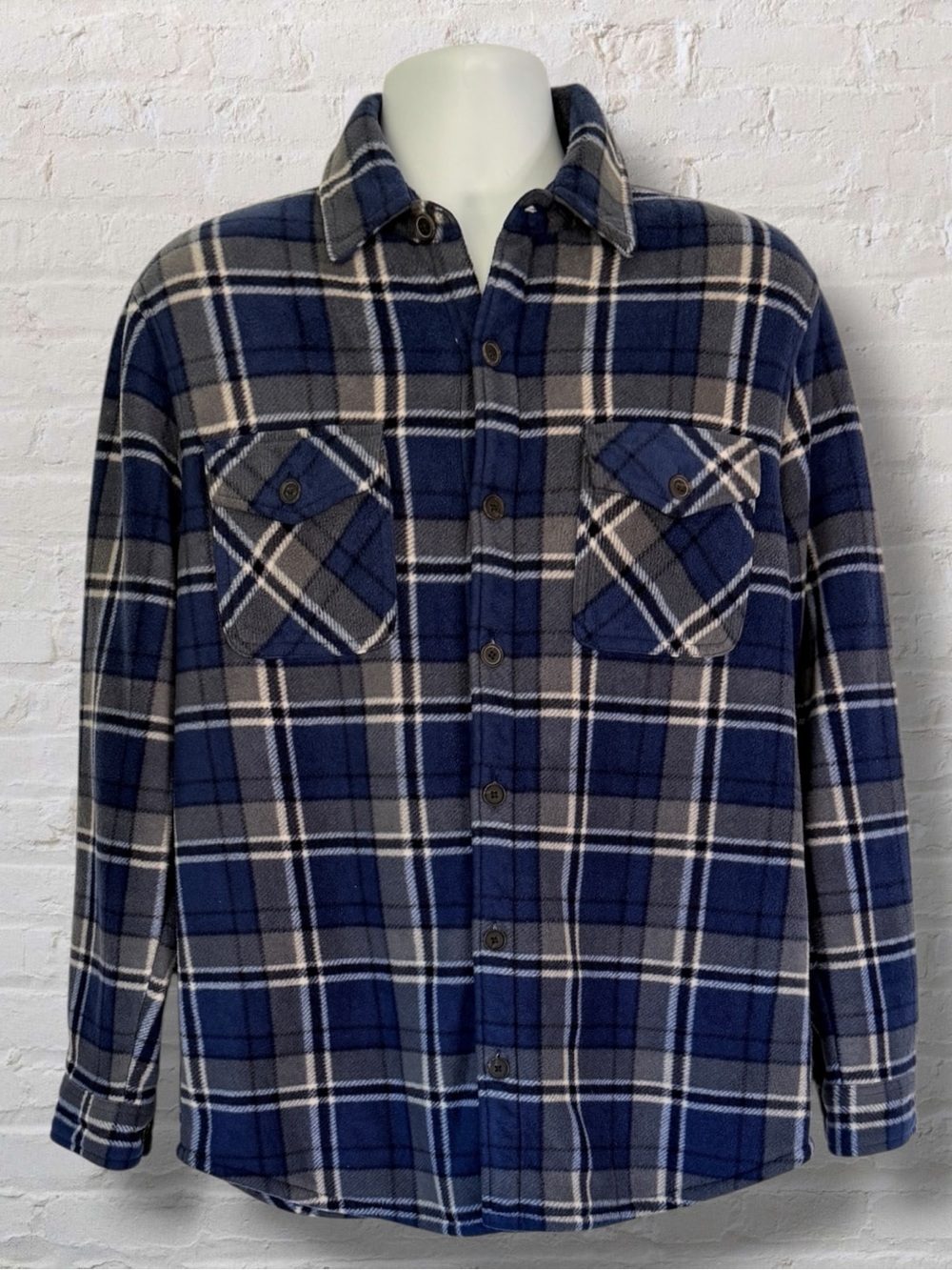 Freedom Foundry Dry Goods Sherpa Lined Flannel Shirt Jacket Men’s M Blue Plaid